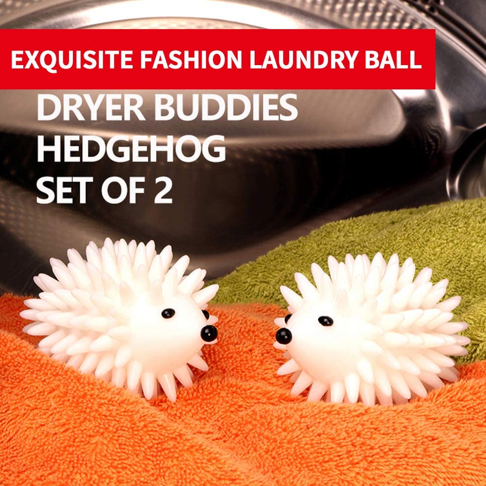 2pcs Hedgehog Dryer Balls Reusable Dryer Porcupine Ball for Dryer Machine Anti Static Soft Laundry Washing Balls (White)
