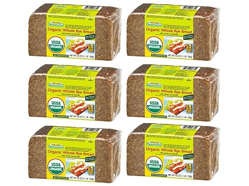 Mestemacher Organic Whole Rye Bread, 17.6 Oz - Authentic German Whole Grain Rye Bread | High Fiber, Dense European Bread, USDA Organic, Non-GMO, Ready