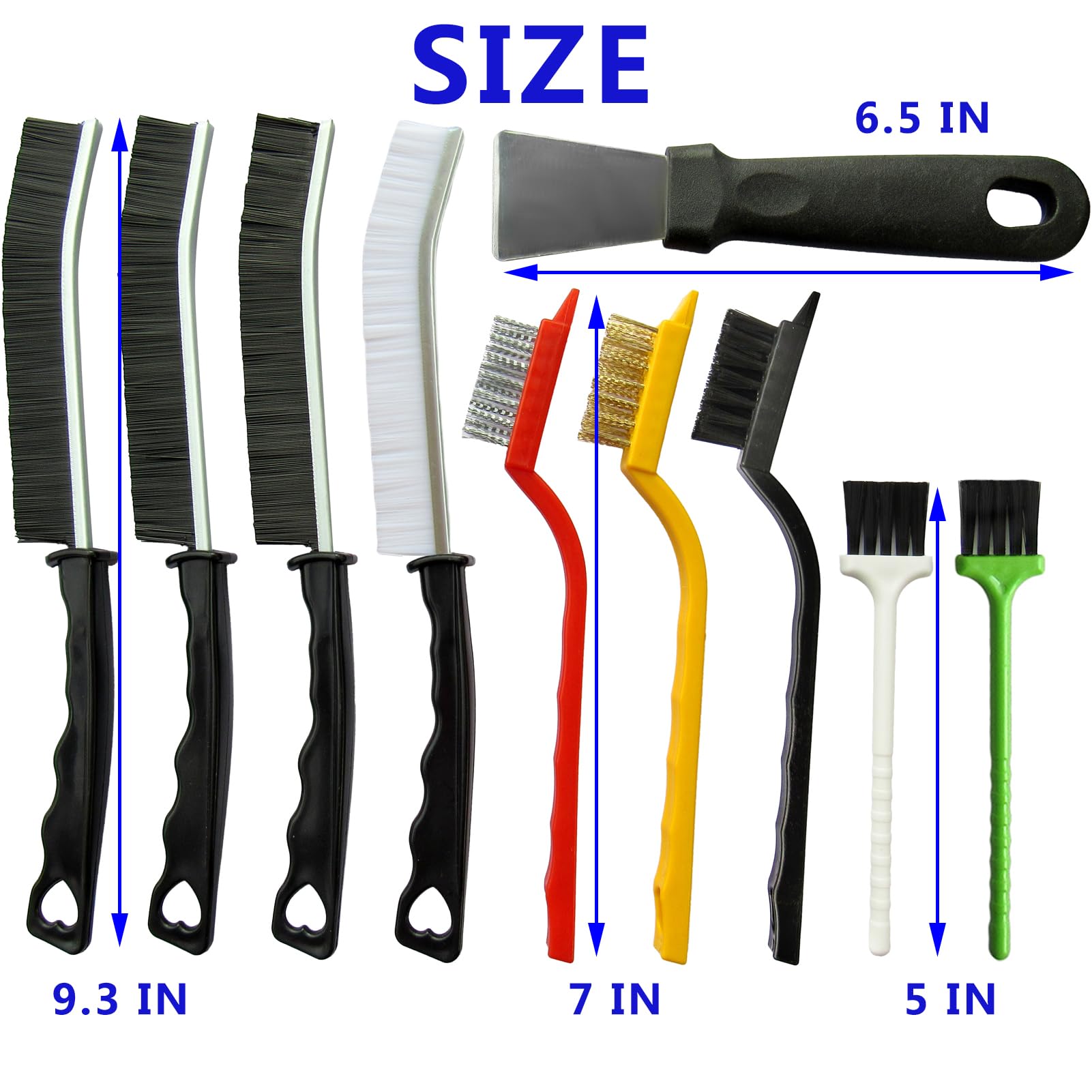 10Pcs Crevice Cleaning Tools, Household Cleaning Brush?Hard Bristle Brushes for Small Spaces, Bathroom, Kitchen, Tiles, Vents, Blinds, Keyboard