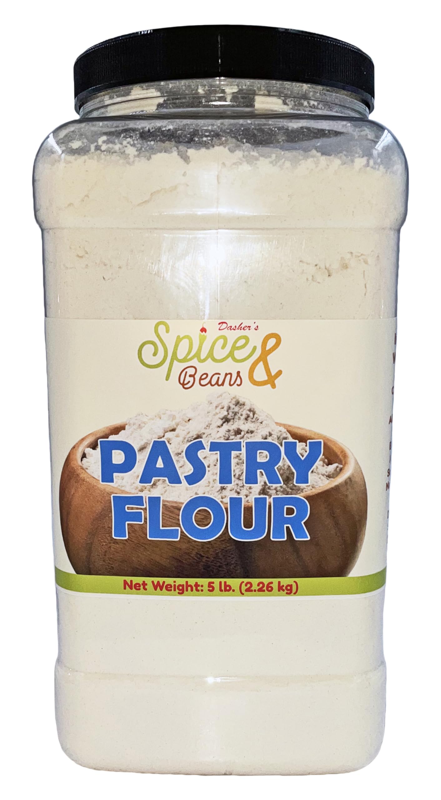 Pastry Flour | Baking Wheat Flour | by Dasher's Spice & Beans | 5 lb