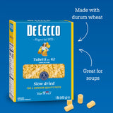 De Cecco Tubetti No. 62 Pasta, 16 Oz (Pack of 5), Authentic, Slow Dried, Made with Durum Wheat, Versatile Pasta for Sauces & Recipes, Made in Italy