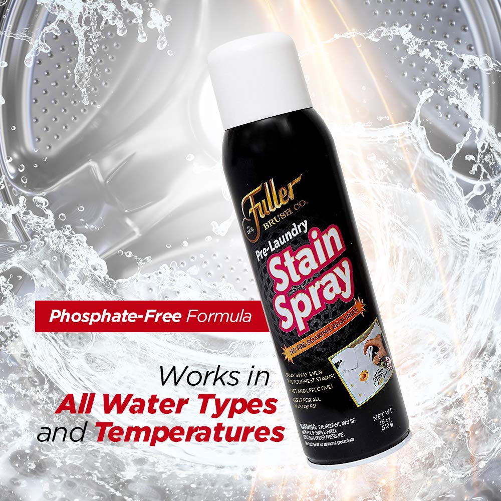 Fuller Brush Pre-Laundry Stain Remover Spray 18 fl oz - Fast-Acting Stain Fighter for Clothes - Removes Grease, Ink, Food & More - No Soak, Safe on