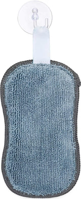 Microfiber Wholesale Sponge for Kitchen (6 Pack) - Suction Cup Hook Included, Reusable, Washable Dish Sponges with Scrubber, Refills, Scrubbing Side