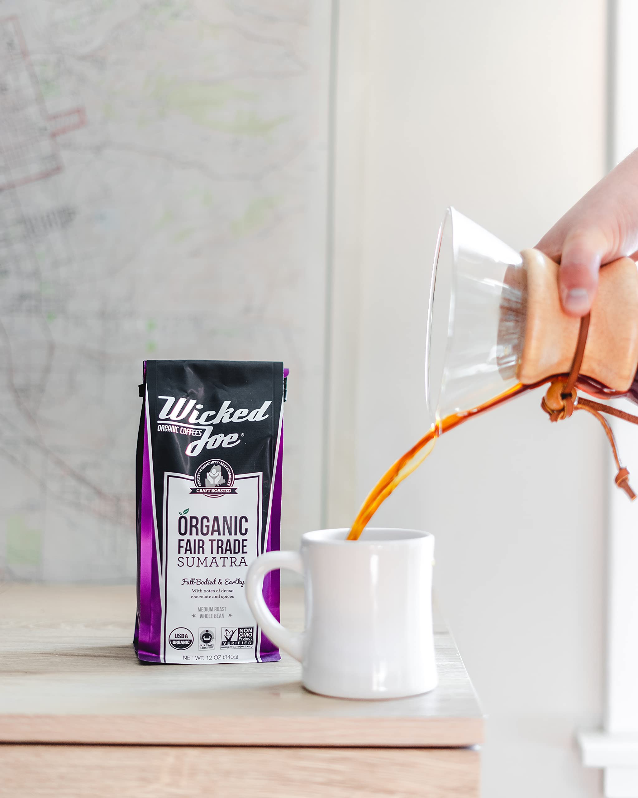 Wicked Joe Coffee Sumatra Whole Bean, 12 oz, 0.88 Pound