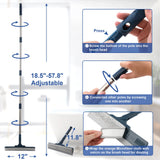 2 in 1 Window Cleaner Shower Squeegee with 12" Durable Squeegee,57.8" Long Handle,160°Rotatable Window Squeegee for Shower Glass Door,Car