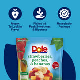 Dole Strawberries, Peaches and Bananas Frozen Fruit, All Natural Mixed Fruit for Smoothies, Snacks and Recipes, 14 Oz Resealable Bag (Frozen)