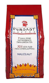 Puroast Low Acid Coffee Whole Bean | Hazelnut Whole Bean | Medium Roast | High Antioxidants & High pH |No Bitter Aftertaste | Reduced Heartburn & GERD