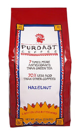 Puroast Low Acid Coffee Whole Bean | Hazelnut Whole Bean | Medium Roast | High Antioxidants & High pH |No Bitter Aftertaste | Reduced Heartburn & GERD