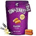 Tom & Jenny's Sugar Free Caramel - Individually Wrapped Sugar Free Candy - Zero Sugar Keto Caramels (Sea Salt & Vanilla Classic Chewy Caramel)