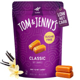 Tom & Jenny's Sugar Free Caramel - Individually Wrapped Sugar Free Candy - Zero Sugar Keto Caramels (Sea Salt & Vanilla Classic Chewy Caramel)