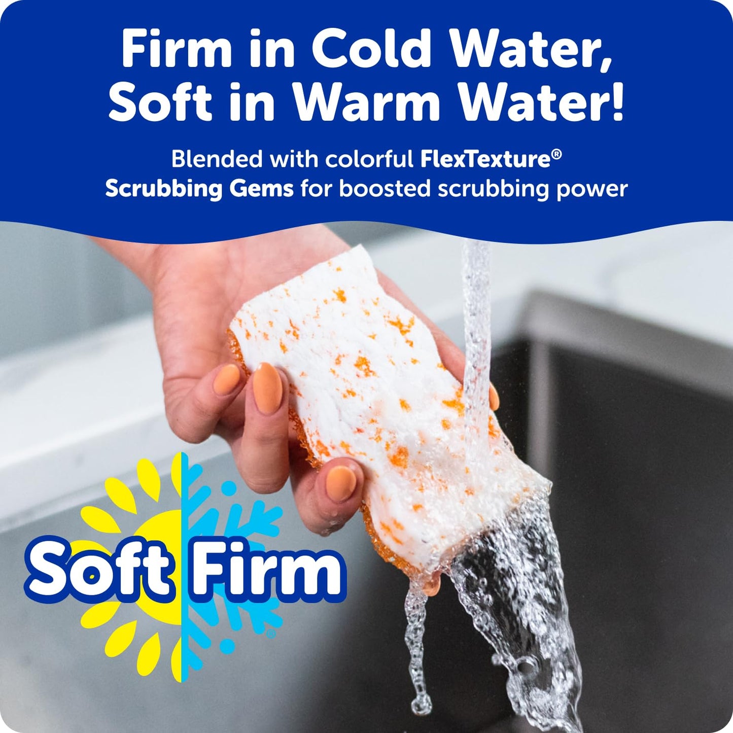 Scrub Daddy Eraser Sponge - 10x More Durable Than Traditional Erasers with Scrubbing Gems - Removes Dirt, Scuffs & Stains - Water Activated Sponge