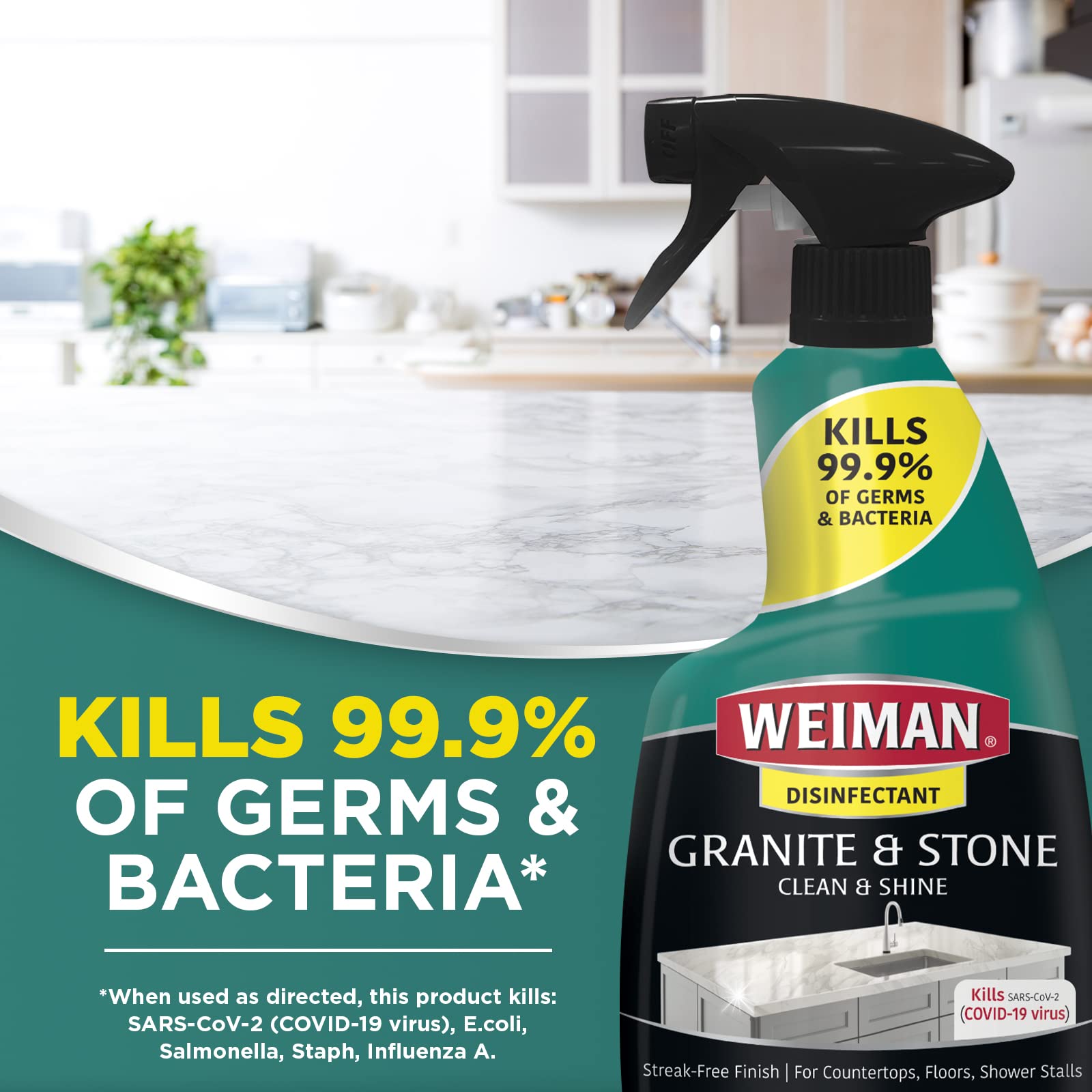 Weiman Disinfectant Granite Daily Clean & Shine - (2 Pack) Safely Clean Disinfect and Shine Granite Marble Soapstone Quartz Quartzite Slate Limestone