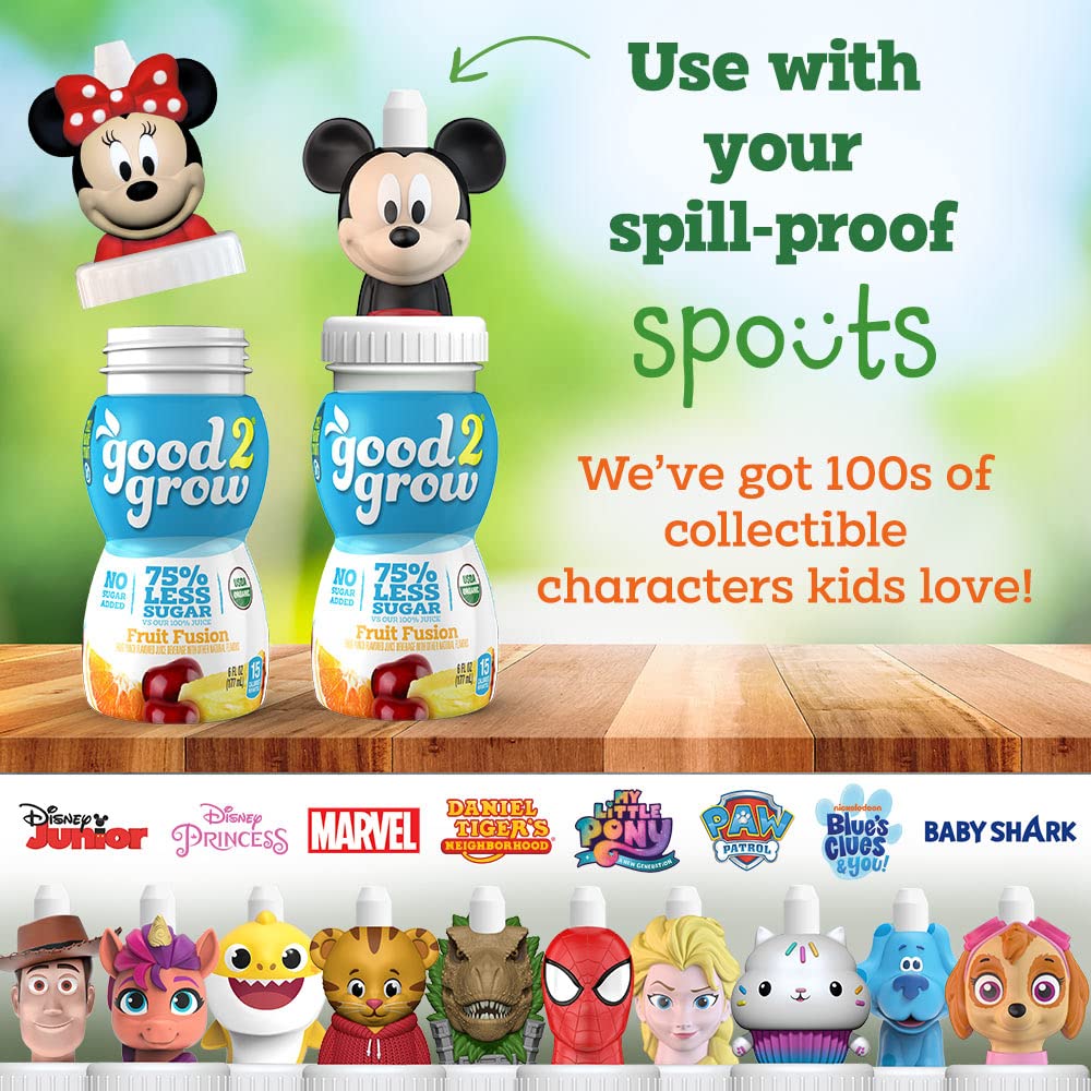 good2grow Organic Fruit Fusion Juice for Kids - Juice Bottles Bulk 24 Pack, Reusable Bottle, No Sugar Added - 6 fl oz, Pack of 24 (Spill Proof Tops
