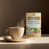 Twinings Peppermint & Creamy Vanilla Tea - A Crisp, Balanced Herbal Tea, Formerly Buttermint, Naturally Caffeine-Free Tea Bags, Individually Wrapped