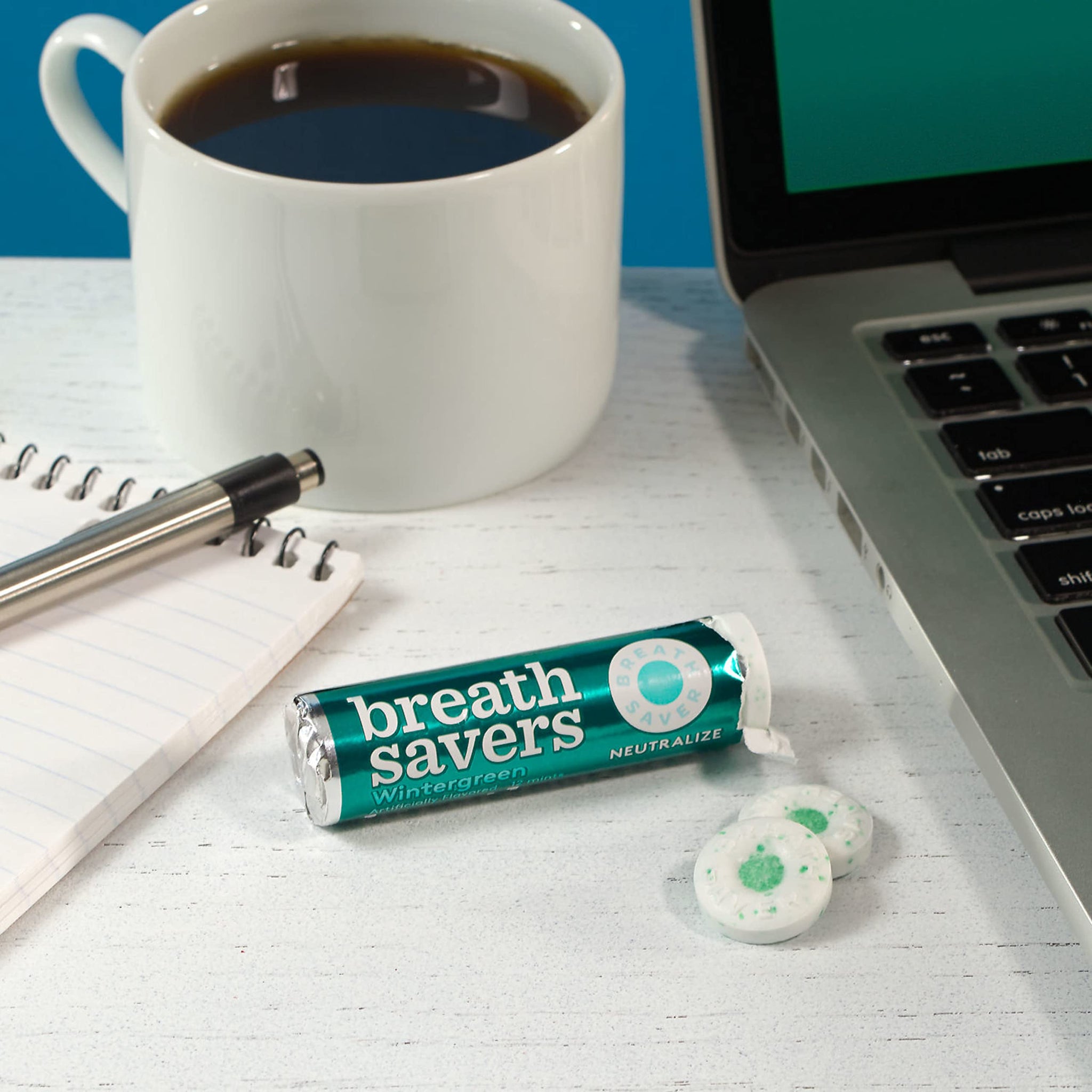 BREATH SAVERS Wintergreen Flavored Sugar Free Breath Mints Rolls, 0.75 oz (8 Count)