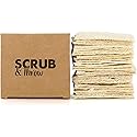 Scrub & Throw Loofah Scrub Sponge, Natural, Plastic-Free, Non-Scratch, for Kitchen, Dishes, Pots and Cleaning, Plant-Based, Plastic-Free