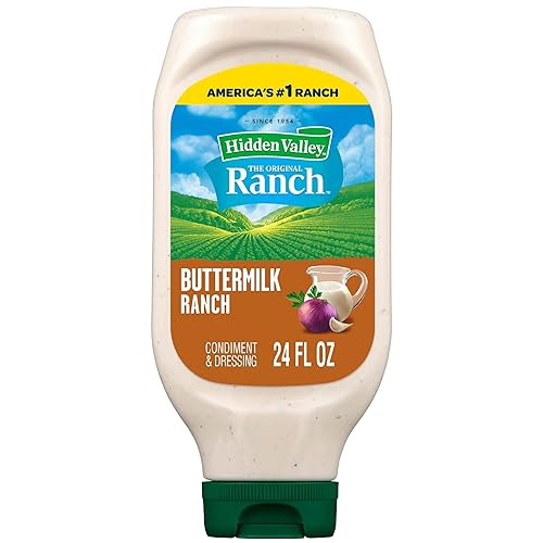 Hidden Valley Buttermilk Ranch Condiment and Dressing, Easy Squeeze Bottle, 24 Fl Oz (Package May Vary)