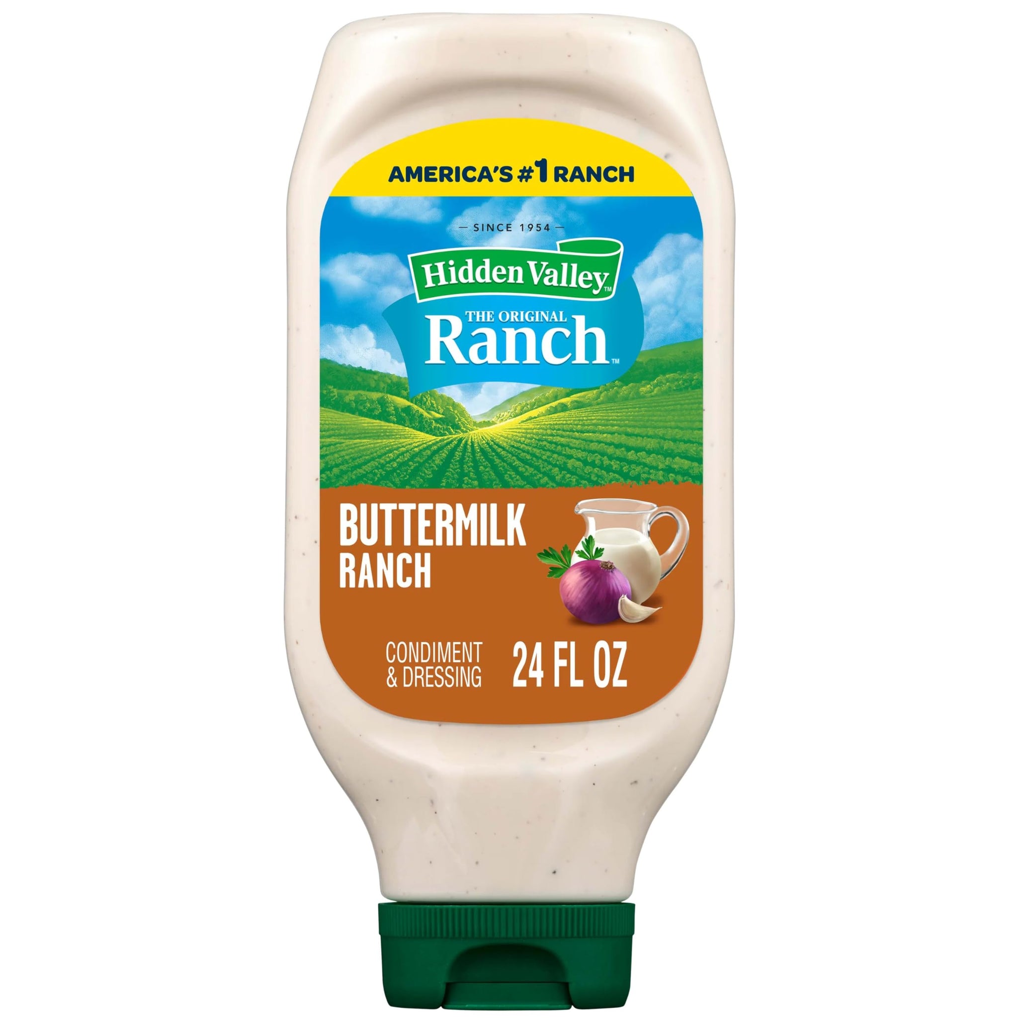 Hidden Valley Buttermilk Ranch Condiment and Dressing, Easy Squeeze Bottle, 24 Fl Oz (Package May Vary)
