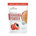Alovitox Organic Guarana Seed Powder | Raw Guarana Seed Extract, Vegan, Non-GMO & Gluten-Free (Superfood, 65mg of Natural Caffeine per Serving)