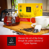 Ceylonzon Supreme Premium Ceylon Tea comes with 100 Ceylon tea bags 4 Wrapped in Pouch offering Bold, Crisp, Full-Bodied Flavor, Luxurious Aroma