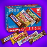 SNICKERS, TWIX, MILKY WAY & 3 MUSKETEERS Individually Wrapped Variety Pack Full Size Milk Chocolate Candy Bars Bulk Assortment, 33.31 oz, 18 Bars