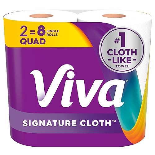 Viva Signature Cloth Paper Towels, Choose-A-Sheet Size, 2 Quad Rolls, 172 Sheets per Roll (Packaging May Vary)