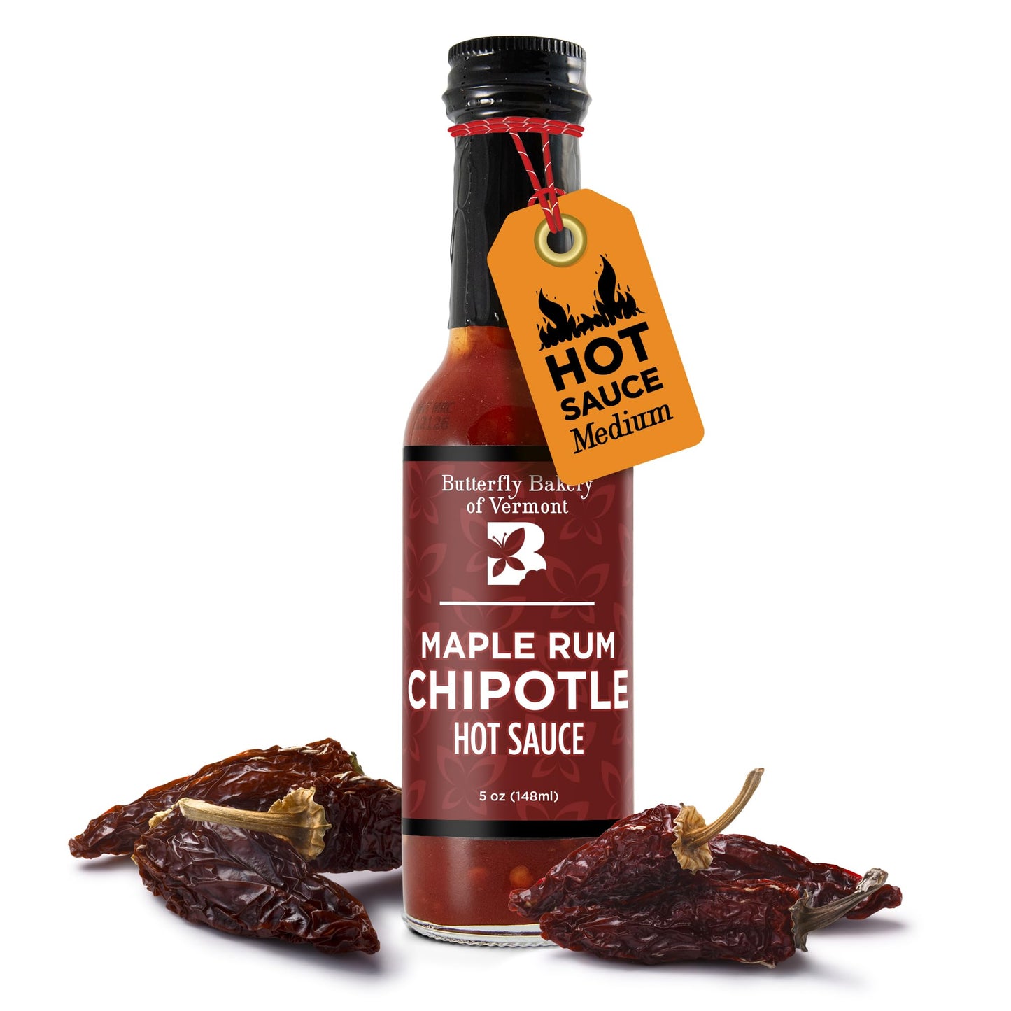 Butterfly Bakery of Vermont Maple Rum Chipotle Hot Sauce, 5 fl oz