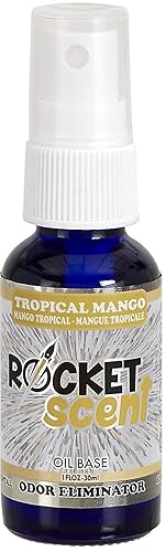 Rocket Scent Spray Tropical Mango 1 FL OZ Oil Base Concentrated Odor Eliminator