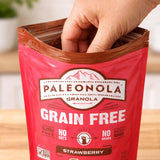 Paleonola Strawberry Grain Free Granola, 10 Oz Resealable Bag (Pack of 1) - Grainless Paleo Granola Blended w/Organic Maple Syrup, Almonds, Dried