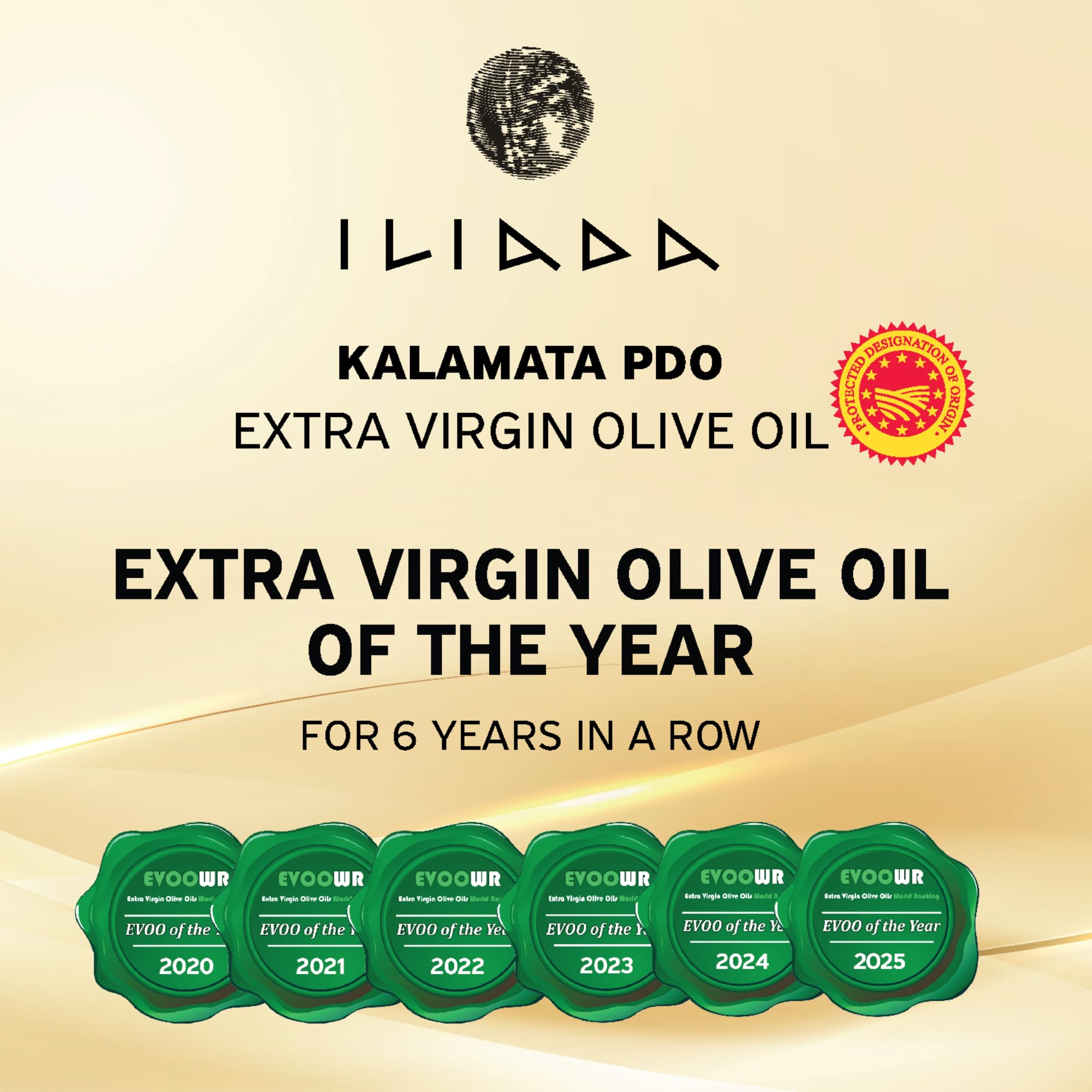 Iliada Kalamata PDO Extra Virgin Olive Oil, 3Lt | Multi-Awarded | Single Region 100% Greek | Monovarietal Koroneiki | Cold Press | Polyphenol Rich | Chef's Favorite