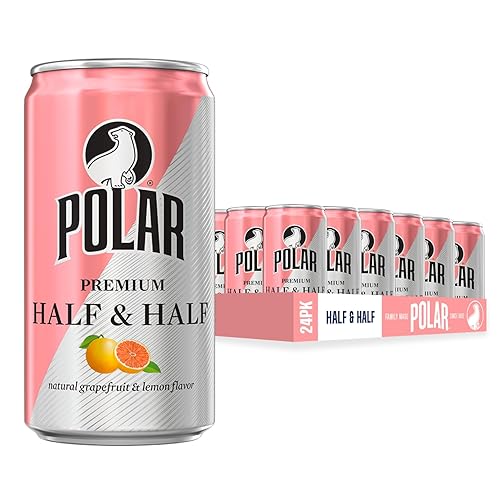 POLAR Half and Half (Grapefruit & Lemon) - 24pk 7.5oz Cans | Perfect Blend of Refreshing Citrus | Versatile Mixer for Cocktails and Mocktails