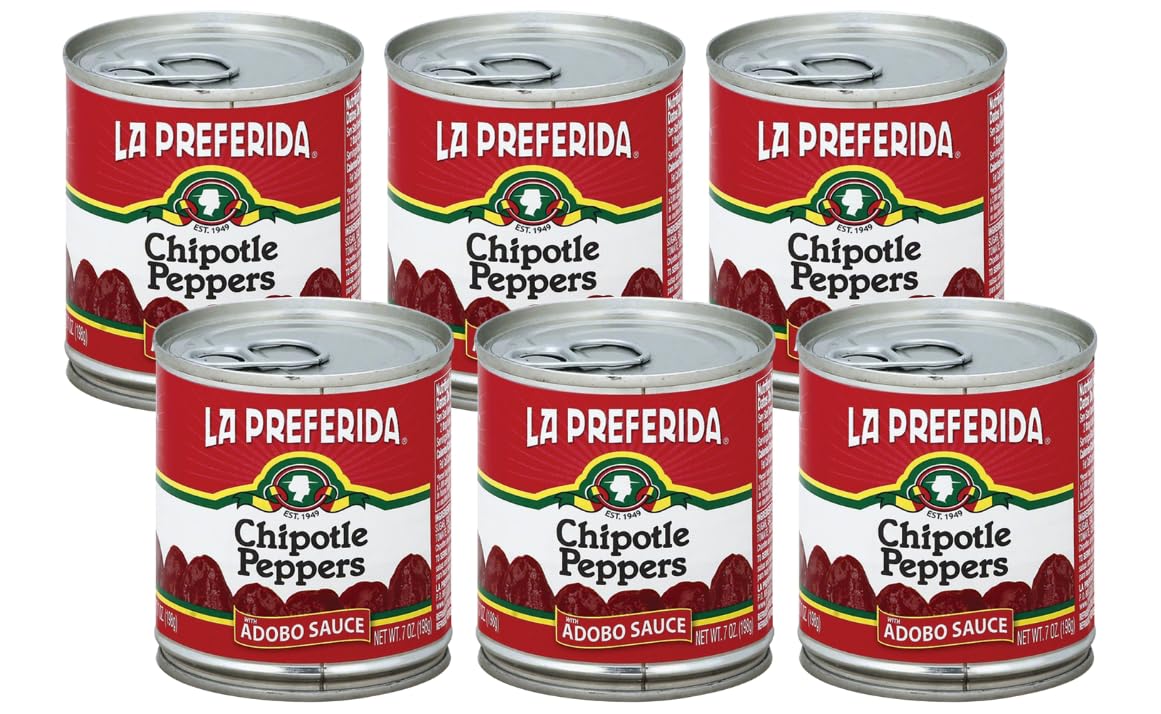 La Preferida Whole Chipotle Peppers, Hot, 7 OZ (Pack of 6)