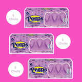 Sweetzo Peeps Chicks Marshmallows, Easter Basket Stuffers, 5 in Each Classic Candies, (Pack of 3) (Purple)