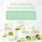 Aiya Organic Matcha Infused Sencha | Organic Ceremonial Matcha Green Tea, Organic Sencha | 10 Count