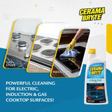 Cerama Bryte Heavy-Duty + Daily Spray Stove Top and Cooktop Cleaner Combo Kit for Glass and Ceramic Surfaces, 16 & 10 Ounces, 2 Pack
