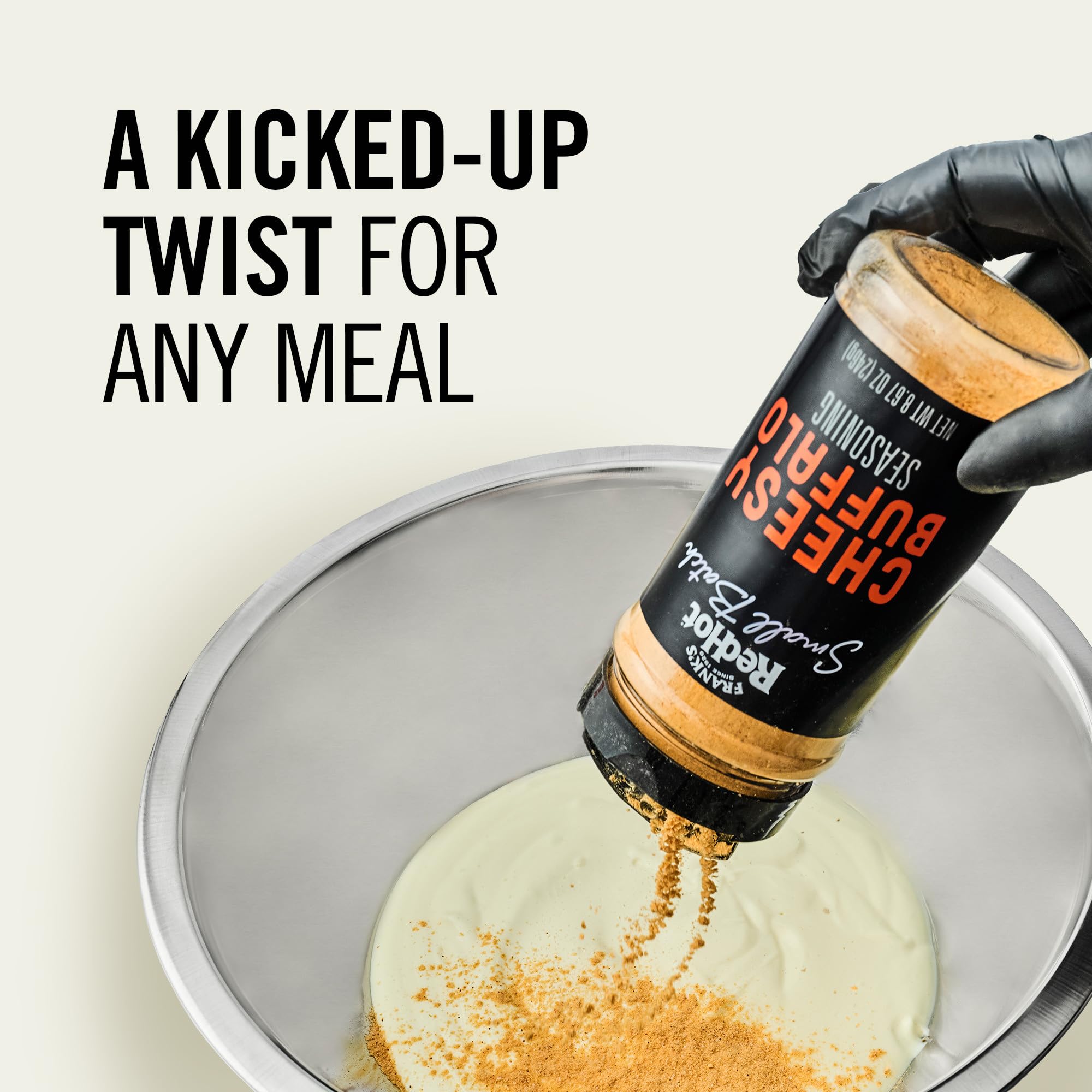 Frank’s RedHot Seasoning, Cheesy Buffalo, Small Batch, Made for Chefs, Cheesy Buffalo-Style Flavor for Wings, Mac ‘n Cheese, Burgers, and More, 8.67