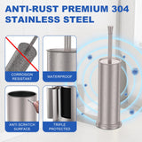 Nickel Brush and Holder?Extra Long Handled Nickel Brush for Bathroom?Stainless Steel Heavy Duty Toilet Bowl Brush,Deep Cleaning Modern Toilet Cleaner