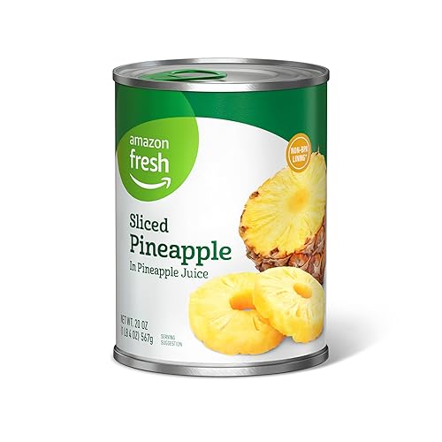 Amazon Fresh, Canned Sliced Pineapple In Pineapple Juice, 20 Oz (Previously Happy Belly, Packaging May Vary)