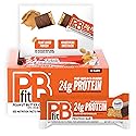 PBfit Peanut Butter Chocolate Protein Bars, 24g Protein, Gluten Free, Vegan, Plant-Based 40-30-30 Macros, 2.47 Oz (Pack of 12)