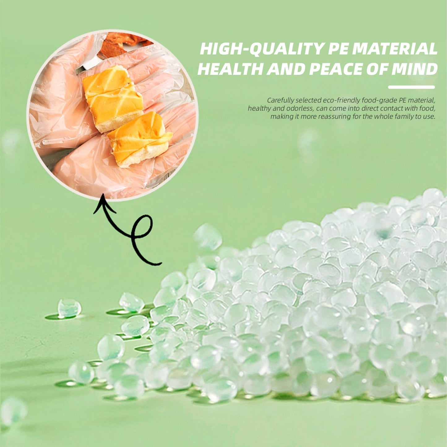 WeaChallengers Disposable Plastic Gloves Food Handling Service Disposable PE Gloves For Cooking (500 Coun)
