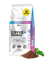 Livingood Daily Coffee with Moringa, Ground Medium Roast Coffee with Plant Based Ingredients for Morning Energy, Made with Moringa Powder, Organic