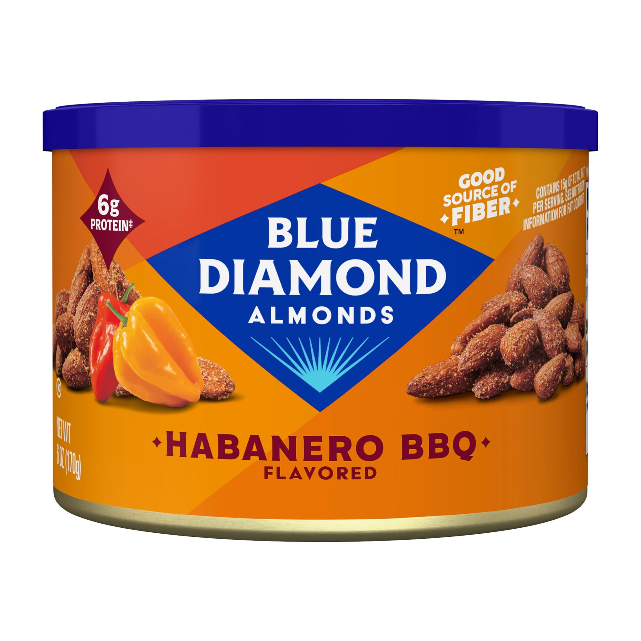 Blue Diamond Almonds, Habanero BBQ Flavored Snack Nut, Non-GMO, Kosher, No Gluten Ingredients, Protein Based Snacking Great For On-The-Go, Barbeques