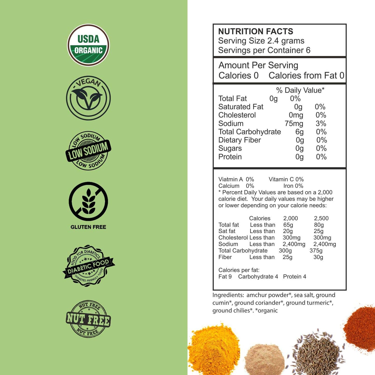 Vegan Organic Bhindi Masala Green Veggie Indian Spice Blend - Arora Creations 0.5oz (6-Pack) | Gluten Free, Non-GMO, Low Sodium | Easy to Cook Indian