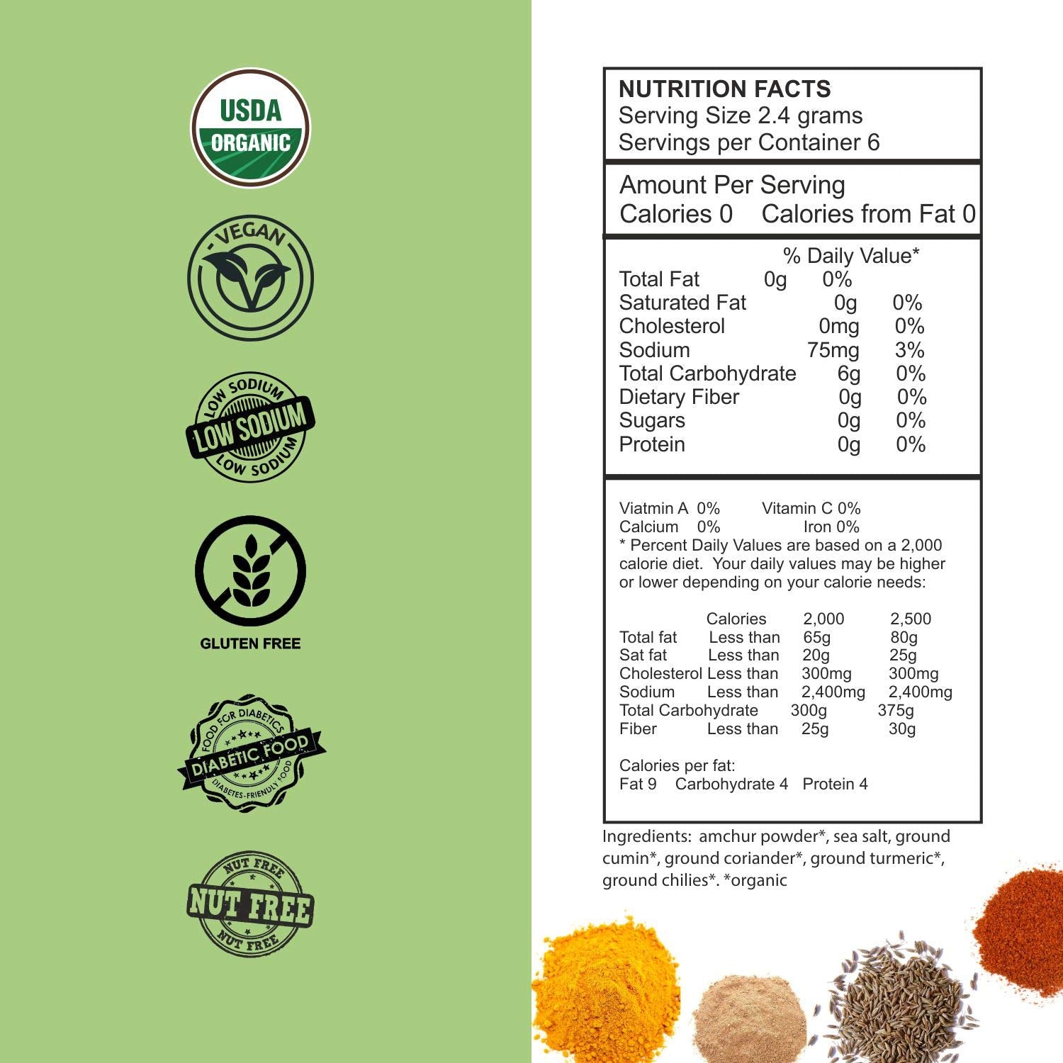 Vegan Organic Bhindi Masala Green Veggie Indian Spice Blend - Arora Creations 0.5oz (6-Pack) | Gluten Free, Non-GMO, Low Sodium | Easy to Cook Indian