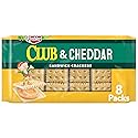 Keebler Sandwich Crackers, Lunch Snacks, Club and Cheddar, 11oz Tray (8 Packs)