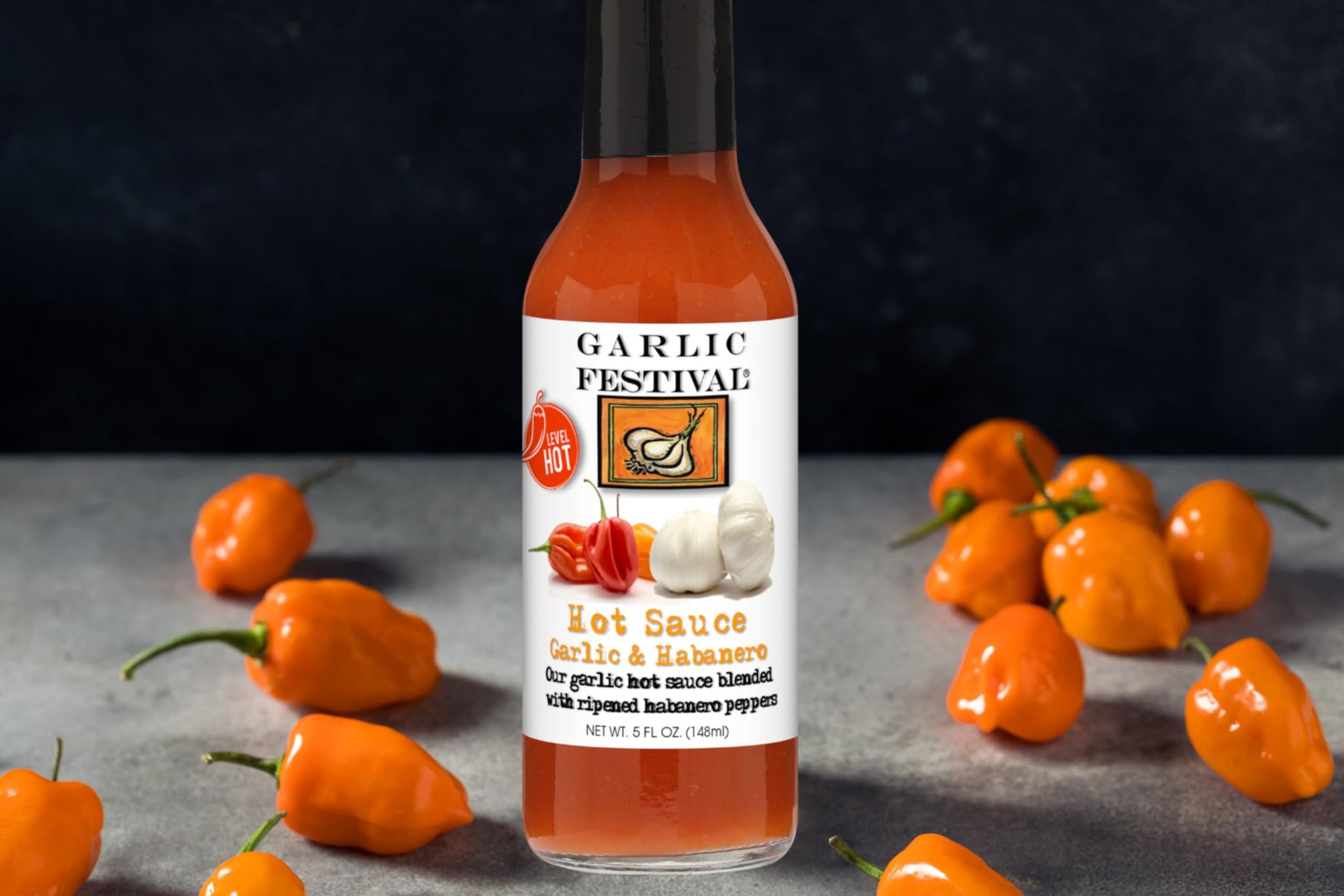 Garlic Festival Foods Garlic & Habanero Hot Sauce 5 oz.