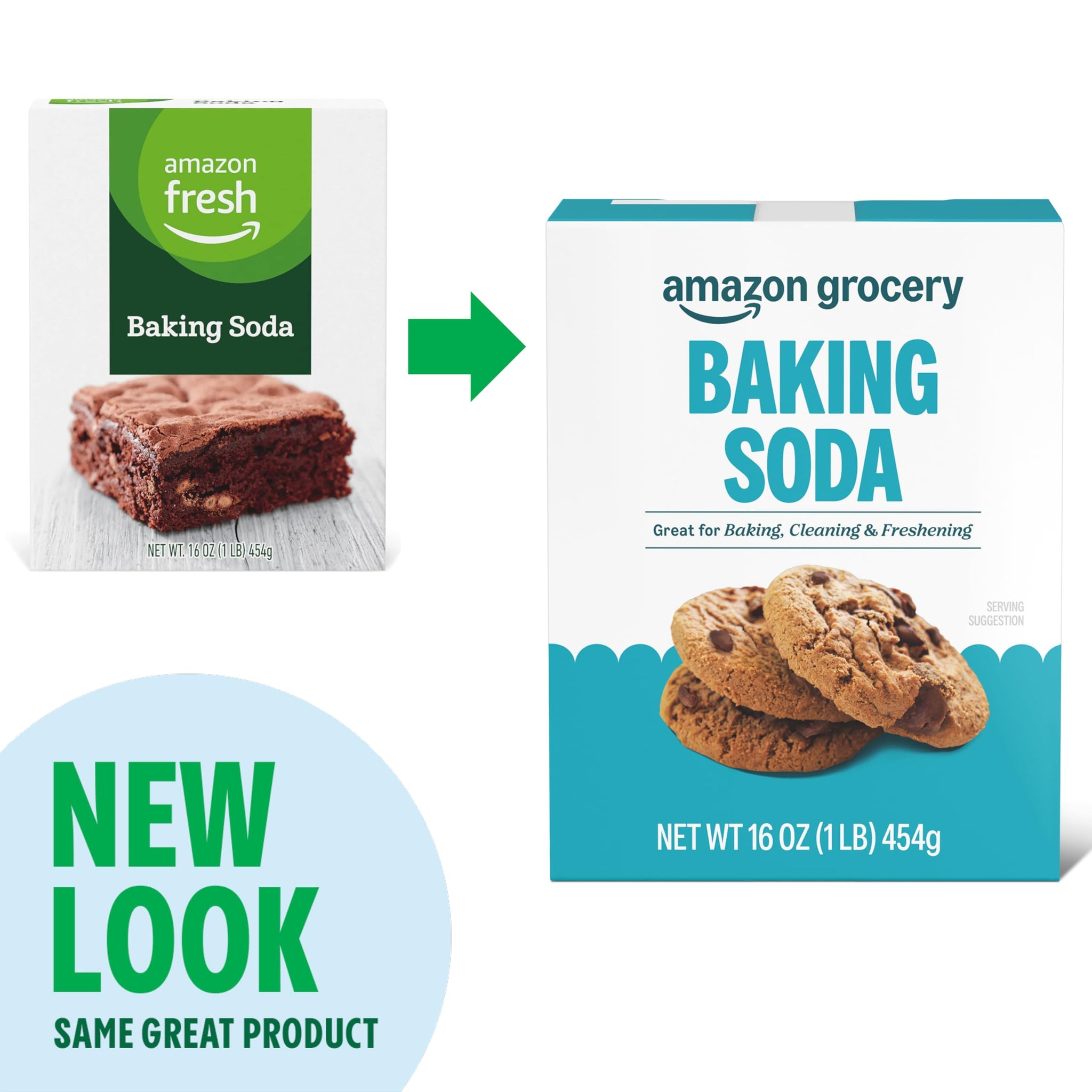 Amazon Grocery, Baking Soda for Baking and Freshening, 16 Oz
