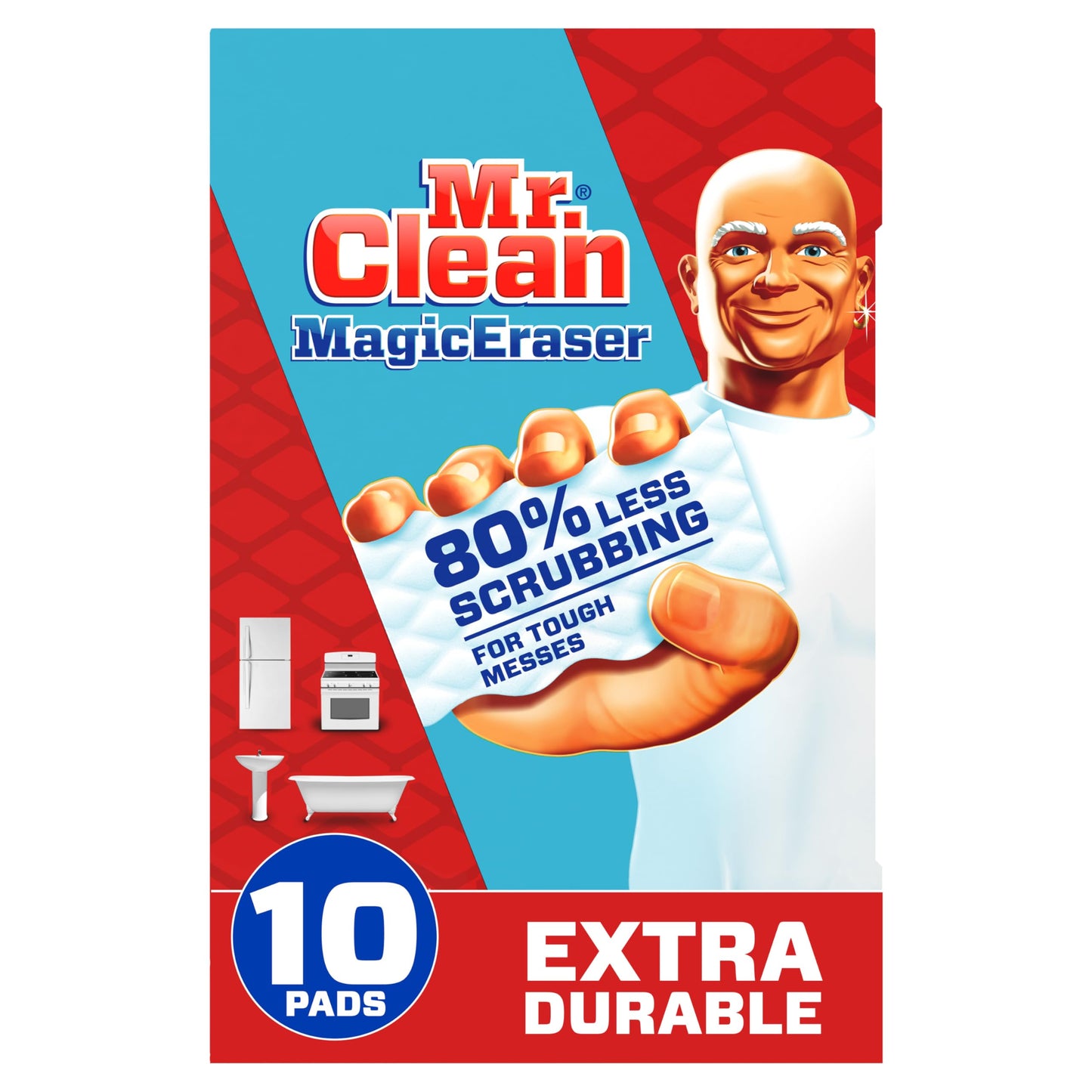 Mr. Clean Magic Eraser Sponge, All Purpose Cleaner, Cleaning Scrubber, Wall, Sneaker, Kitchen, Bathroom, Shower Cleaner, Cleaning Supplies, Melamine