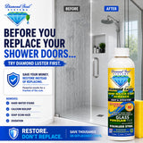 Diamond Luster Hard Water Stain Remover for Glass Shower Doors - Non Abrasive Shower Glass Cleaner for Hard Water Spots, Soap Scum & Calcium Buildup