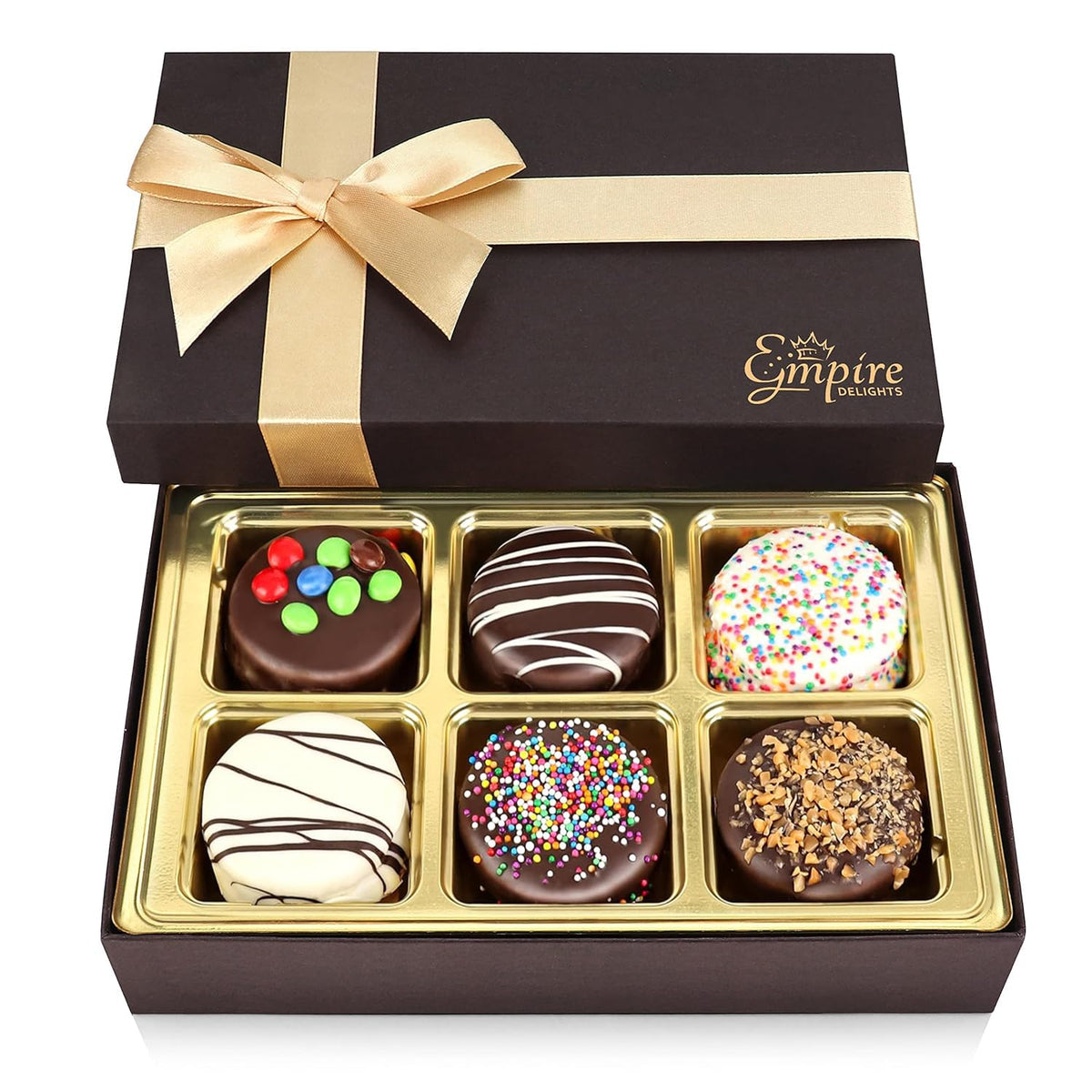Gourmet Cookies Gift Basket - Delicious Chocolate Gift Basket Great for Birthday Treats for Women and Men - Fancy Chocolate Covered Cookies